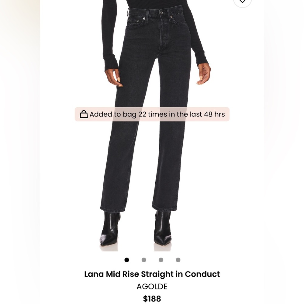 Agolde Lana Mid Rise Straight in Conduct